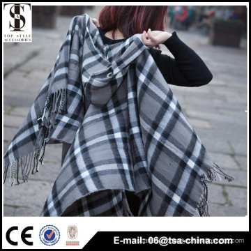 Hight qualidade poncho acrílico inverno verificação